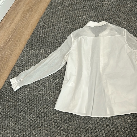 Anne Fontaine Shadia White LS Button Down Blouse Size 46 - Picture 11 of 11